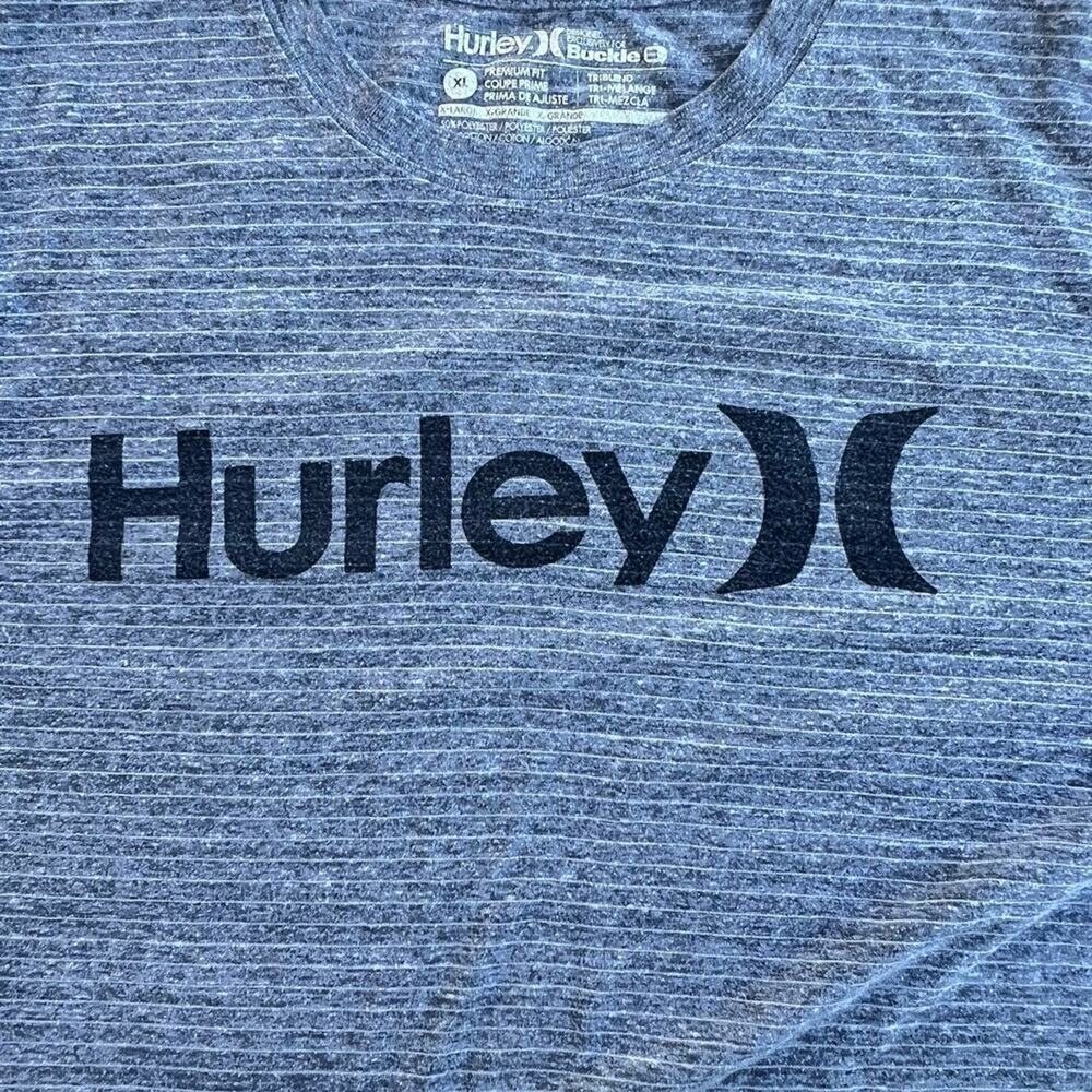 Hurley short sleeve gray with white thin stripes T-shirt, men's XL